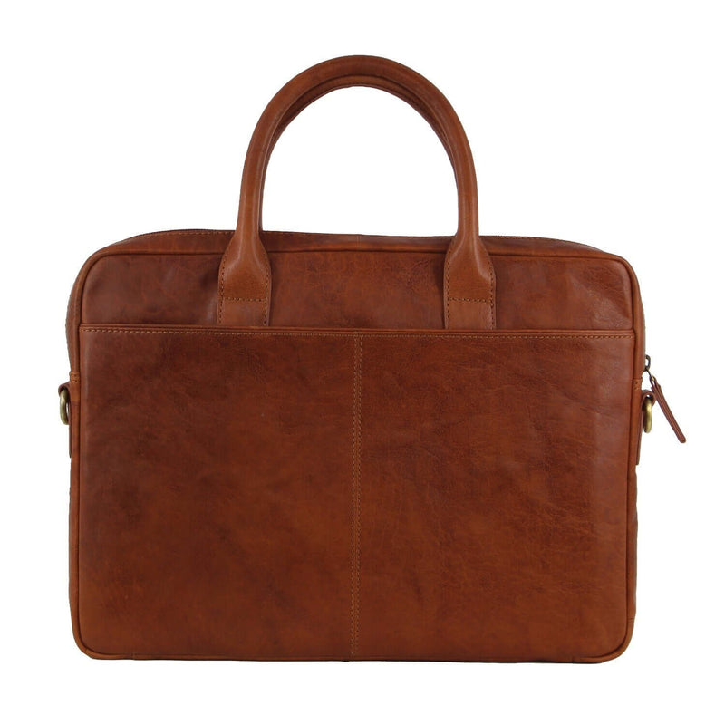 Load image into Gallery viewer, Pierre Cardin Leather Multi-Handle 15" Laptop Computer Bag - Tan-2