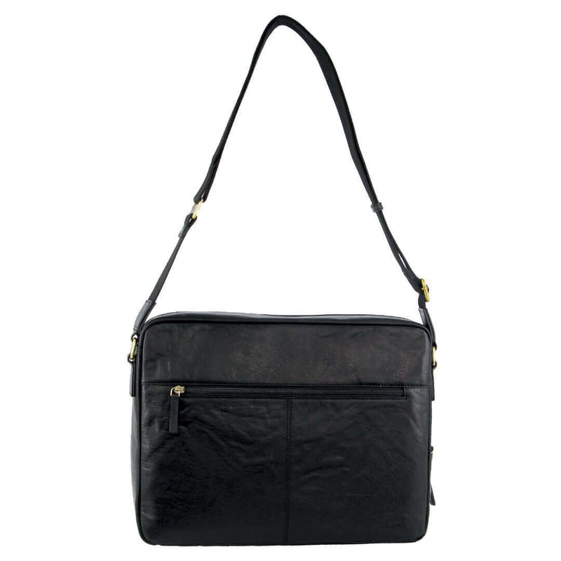 Load image into Gallery viewer, Pierre Cardin Crumpled Leather 15" Laptop Computer Bag - Black-2