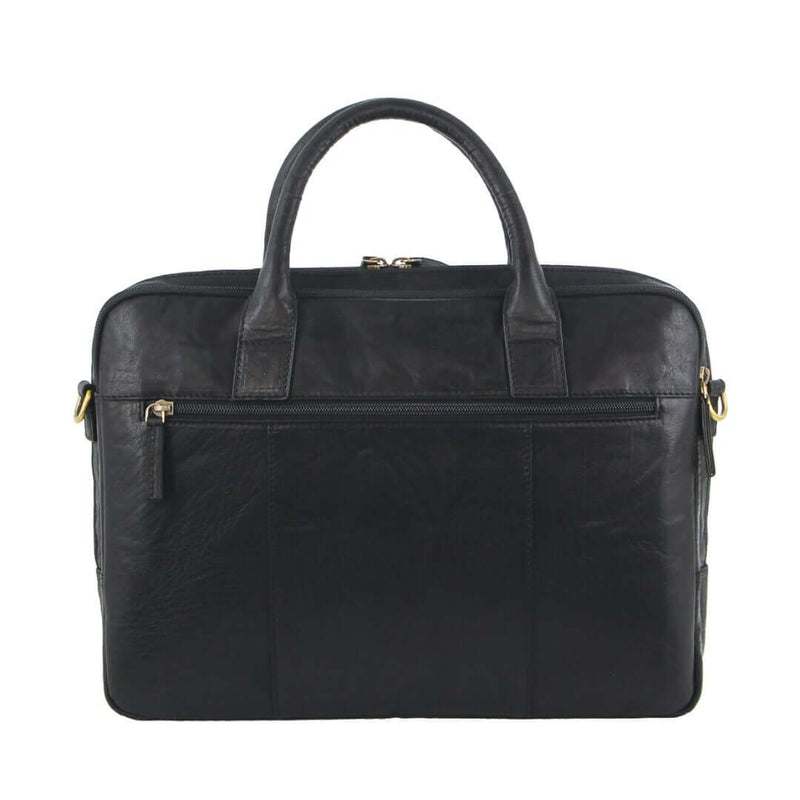 Load image into Gallery viewer, Pierre Cardin Leather Multi-Compartment Business 15" Laptop Bag - Black-2