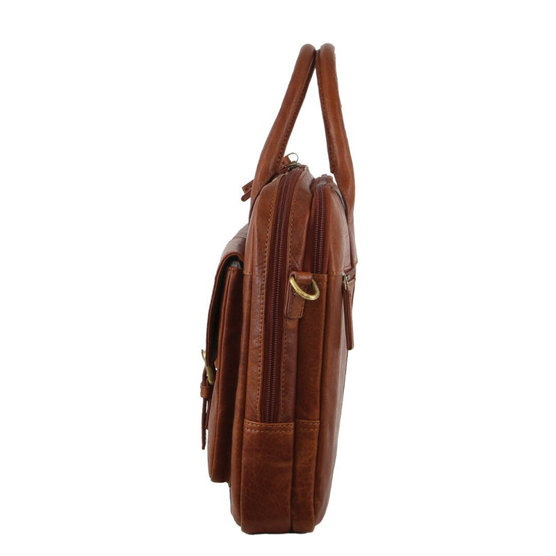 Load image into Gallery viewer, Pierre Cardin Leather Multi-Compartment Business 15" Laptop Bag - Tan-3