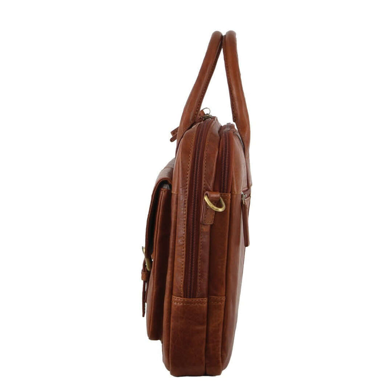 Load image into Gallery viewer, Pierre Cardin Leather Multi-Compartment Business 15" Laptop Bag - Tan-3