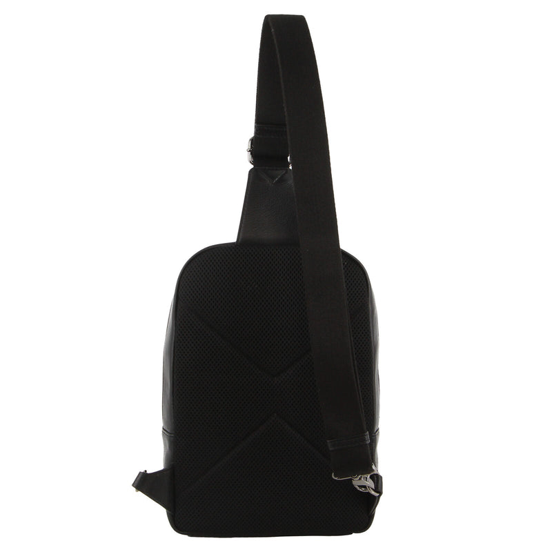 Load image into Gallery viewer, Pierre Cardin Mens Leather Crossbody Bag w/ Shoulder Strap in Black/Navy-2