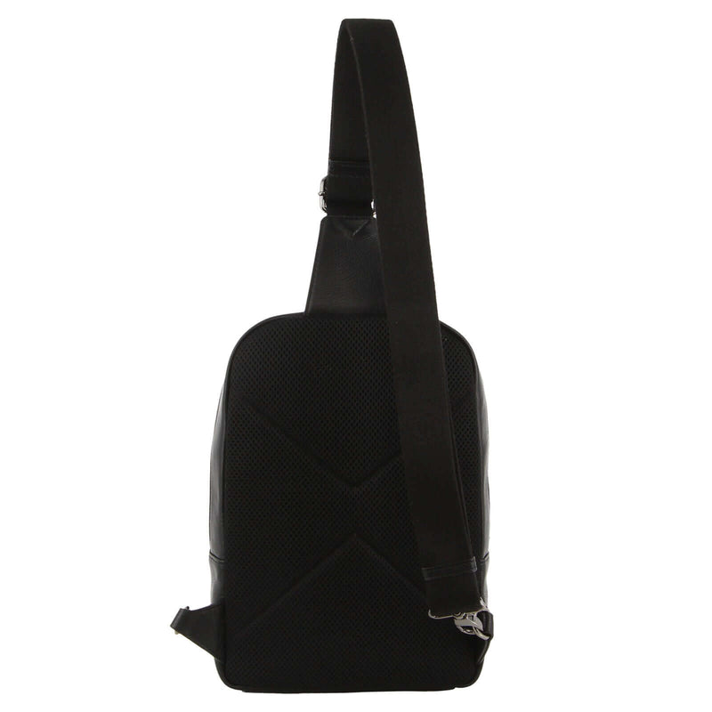 Load image into Gallery viewer, Pierre Cardin Mens Leather Crossbody Bag w/ Shoulder Strap in Black/Navy-2