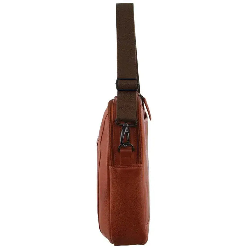 Load image into Gallery viewer, Pierre Cardin Mens Italian Leather Computer Laptop Bag in Cognac-4