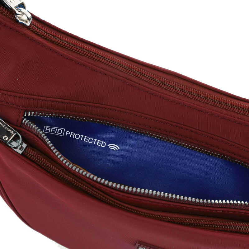 Load image into Gallery viewer, Pierre Cardin Slash Proof Anti Theft RFID Nylon Crossbody Bag in Wine-4