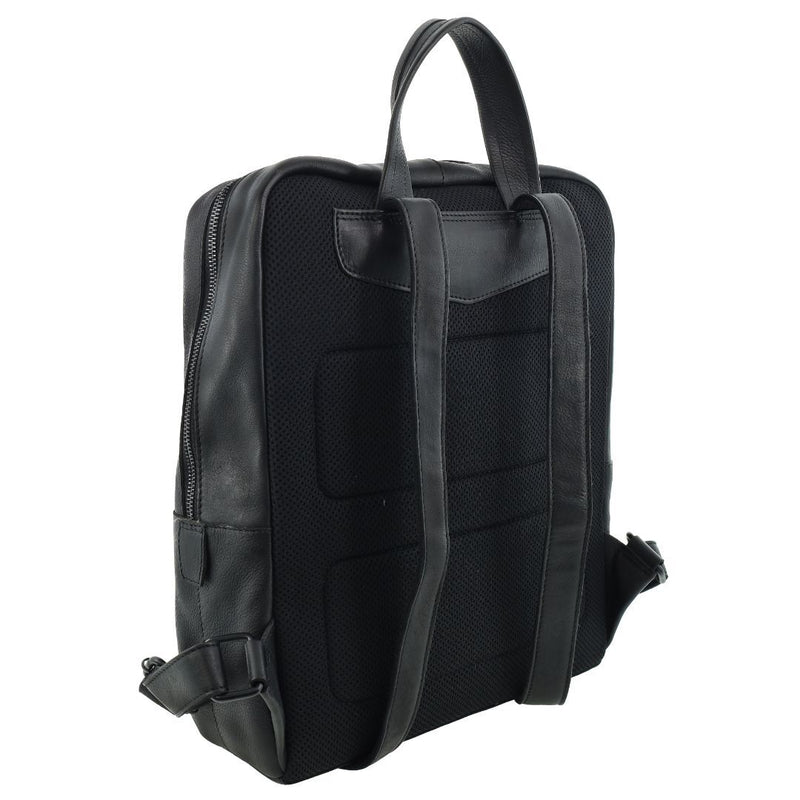 Load image into Gallery viewer, Pierre Cardin Mens Leather Sleek Backpack Bag w/ Laptop Compartment in Black-2