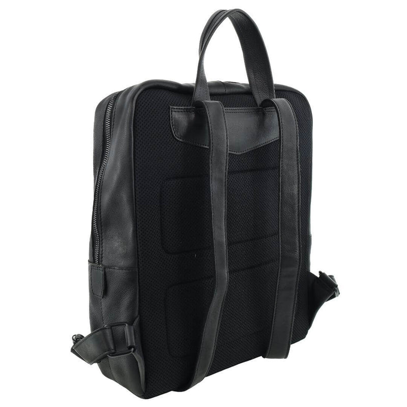 Load image into Gallery viewer, Pierre Cardin Mens Leather Sleek Backpack Bag w/ Laptop Compartment in Black-2