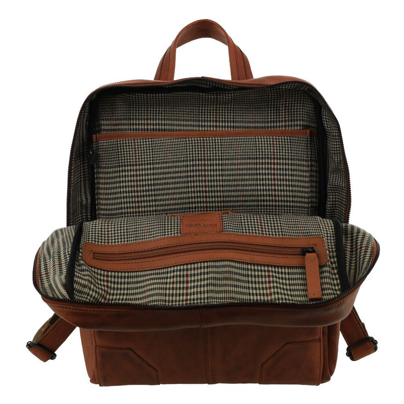 Load image into Gallery viewer, Pierre Cardin Mens Leather Sleek Backpack Bag w/ Laptop Compartment in Cognac-4