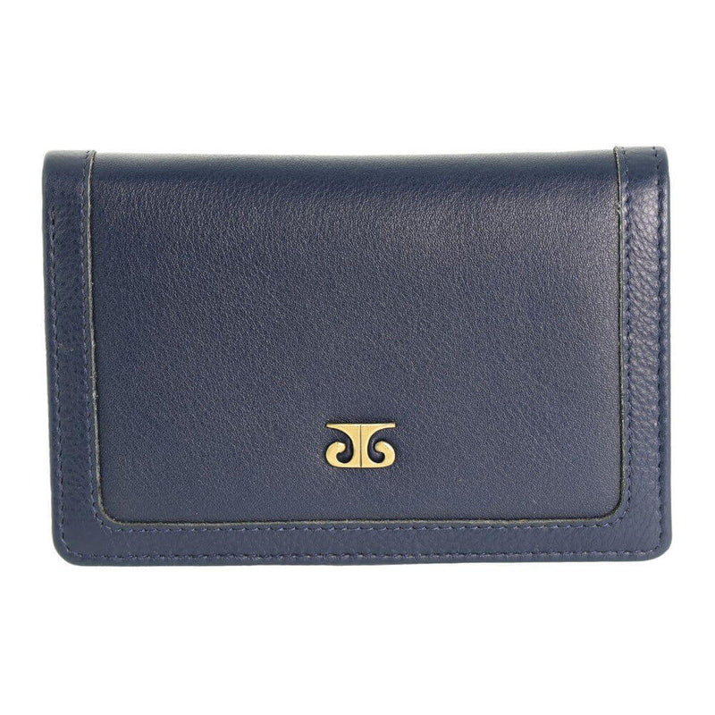 Load image into Gallery viewer, Pierre Cardin Ladies Leather Snap Button Bi-Fold Wallet - Navy-1