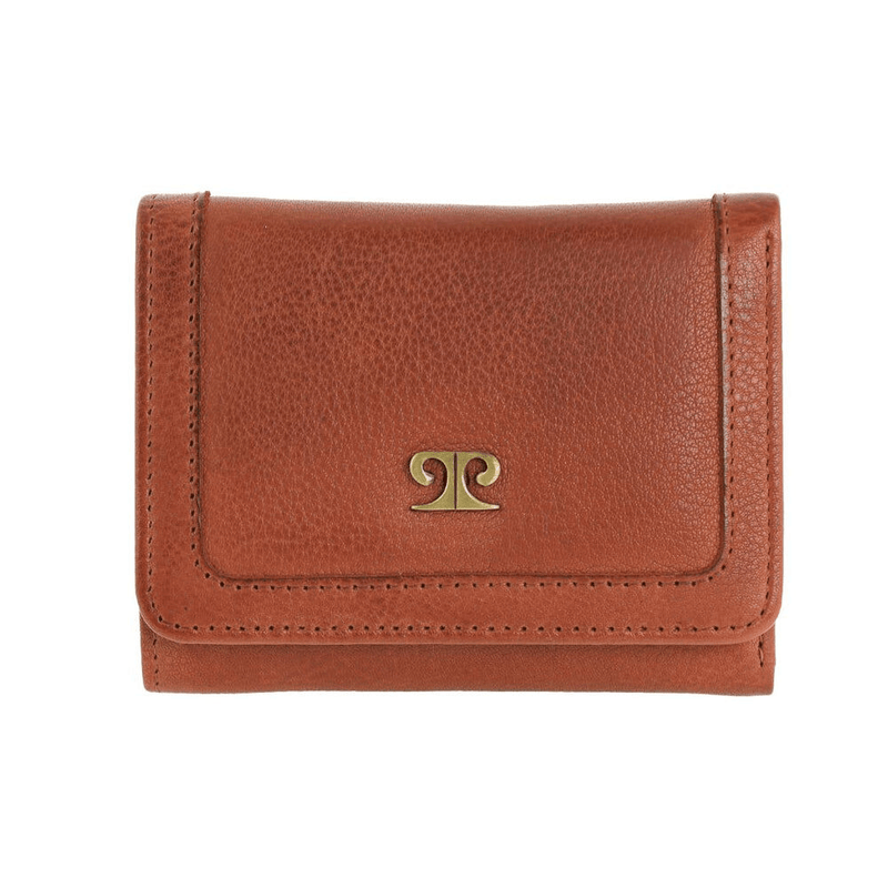 Load image into Gallery viewer, Pierre Cardin Ladies Leather Snap Button Tri-Fold Wallet - Cognac-2