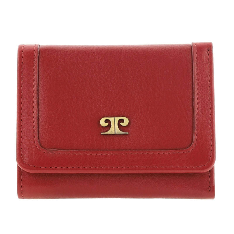 Load image into Gallery viewer, Pierre Cardin Ladies Leather Snap Button Tri-Fold Wallet - Red-1