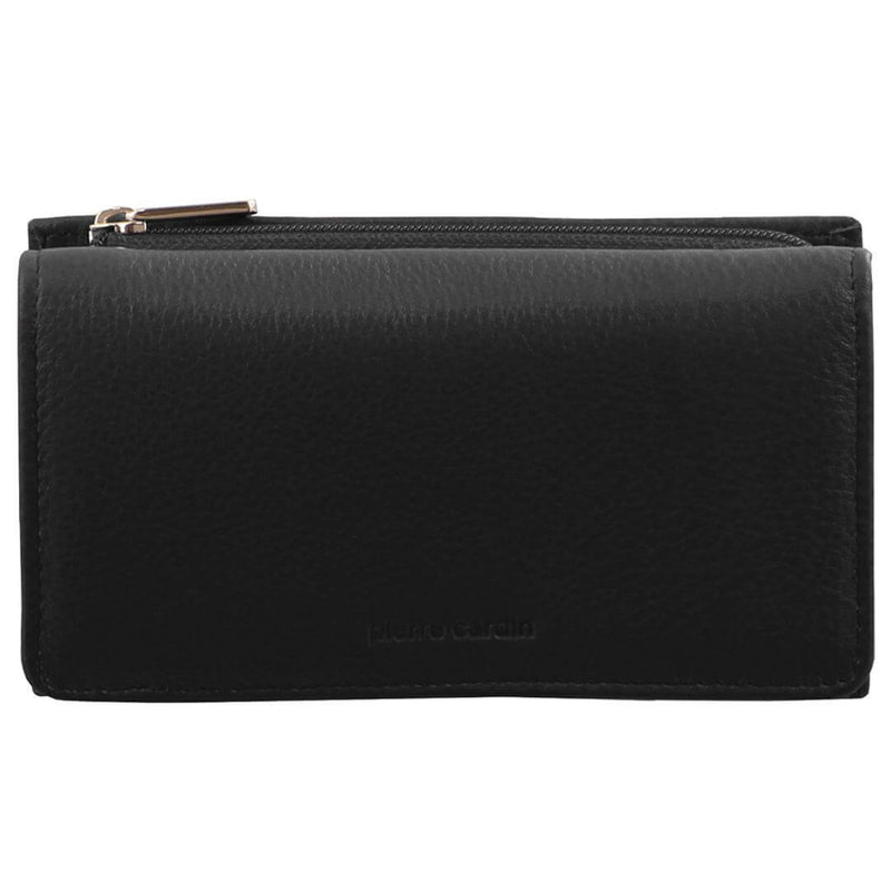 Load image into Gallery viewer, Pierre Cardin Womens Soft Italian Leather RFID Purse Wallet Rustic - Black-2