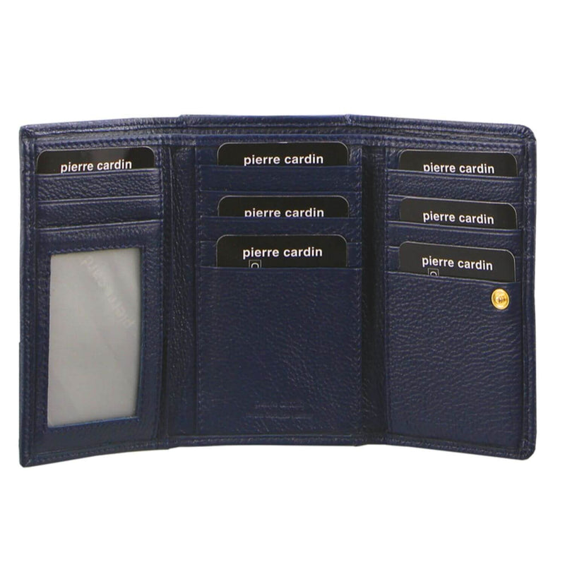 Load image into Gallery viewer, Pierre Cardin Ladies Womens Soft Italian Leather RFID Purse Wallet Rustic - Navy-0