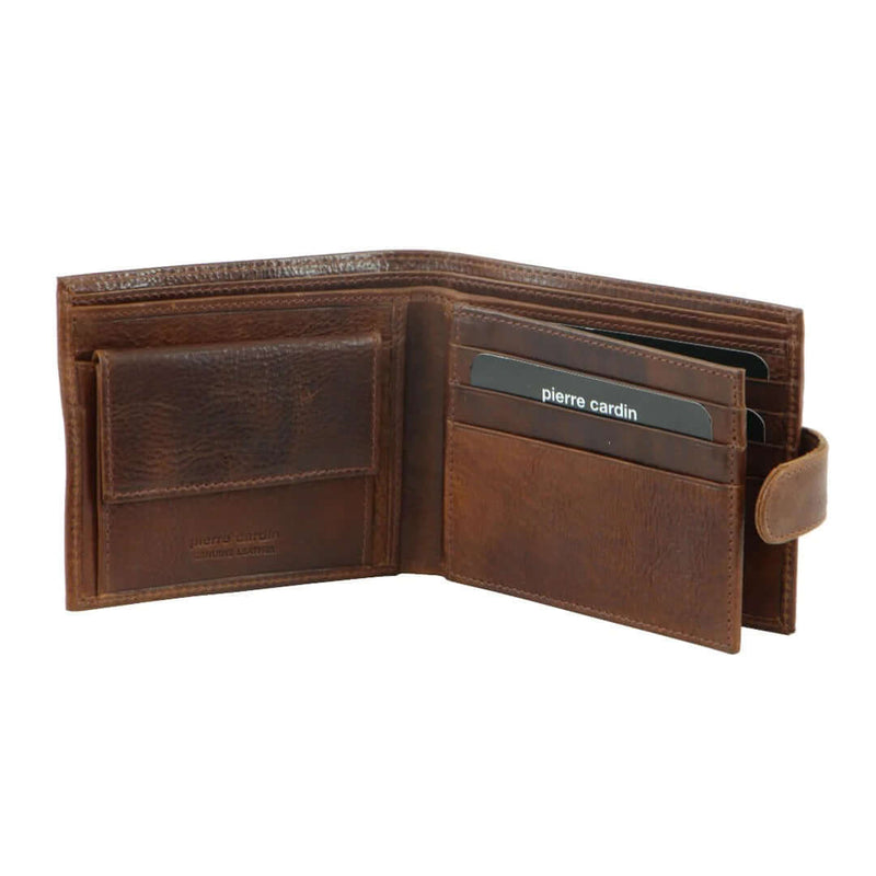 Load image into Gallery viewer, Pierre Cardin Mens Genuine Soft Italian Leather RFID Wallet - Cognac-3