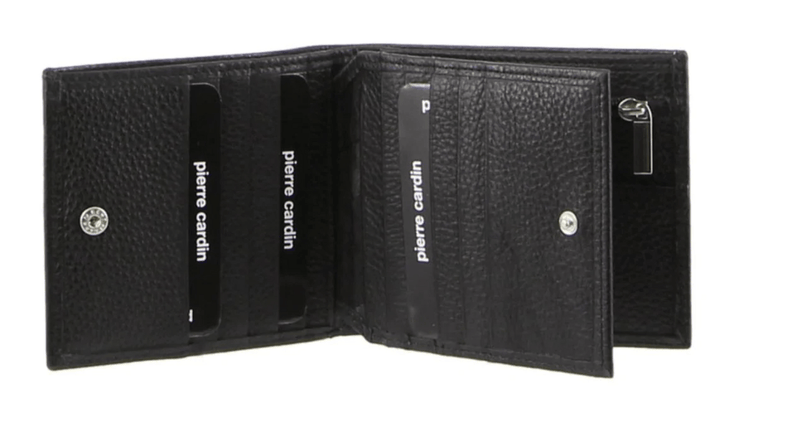 Load image into Gallery viewer, Pierre Cardin Mens Tri Fold Leather Wallet w/ RFID Protection - Black-3