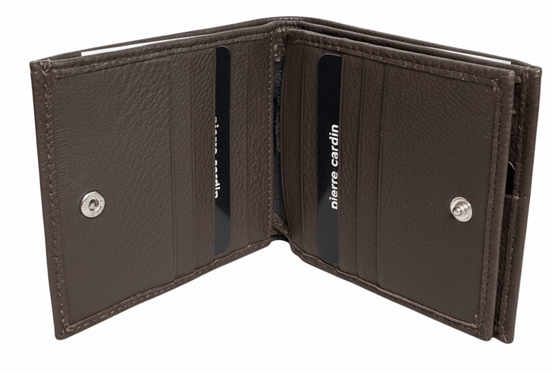 Load image into Gallery viewer, Pierre Cardin Mens Leather Tri Fold Wallet w/ RFID Protection - Brown-3