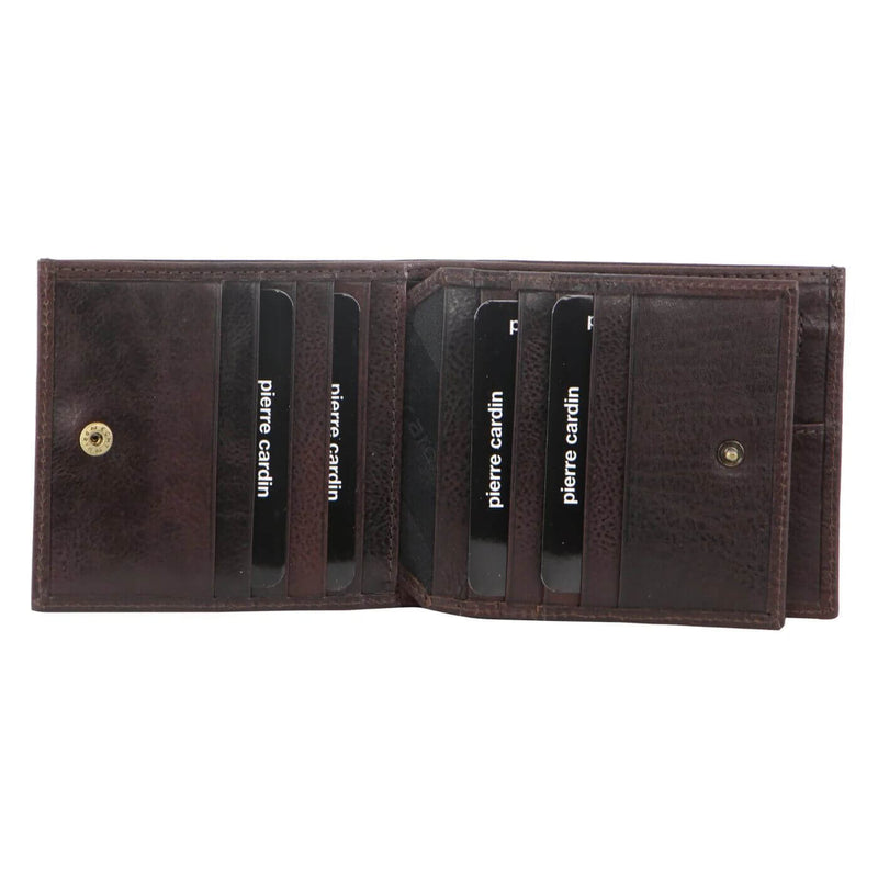 Load image into Gallery viewer, Pierre Cardin Mens Wallet Tri Fold Leather w/ RFID Protection - Chocolate-3