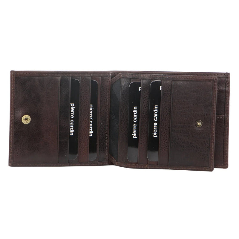 Load image into Gallery viewer, Pierre Cardin Mens Wallet Tri Fold Leather w/ RFID Protection - Chocolate-4