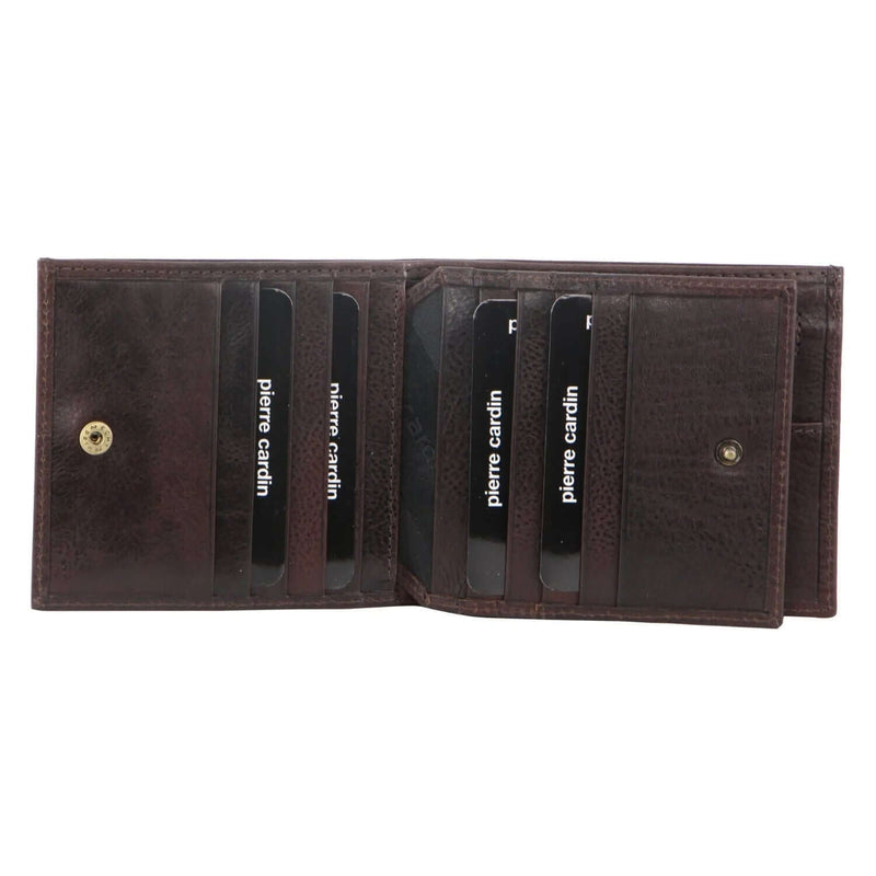 Load image into Gallery viewer, Pierre Cardin Mens Wallet Tri Fold Leather w/ RFID Protection - Chocolate-4