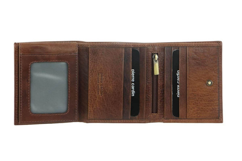 Load image into Gallery viewer, Pierre Cardin RFID Mens Wallet Tri-Fold Genuine Italian Leather - Cognac-0