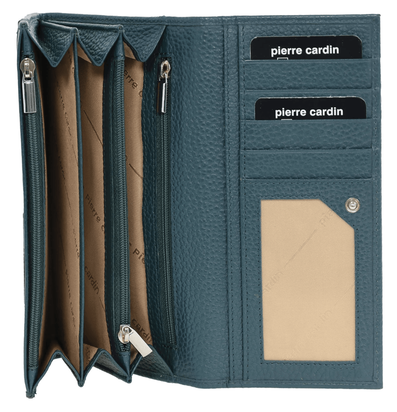 Load image into Gallery viewer, Pierre Cardin Ladies Womens Soft Italian Leather RFID Purse Wallet - Green-0