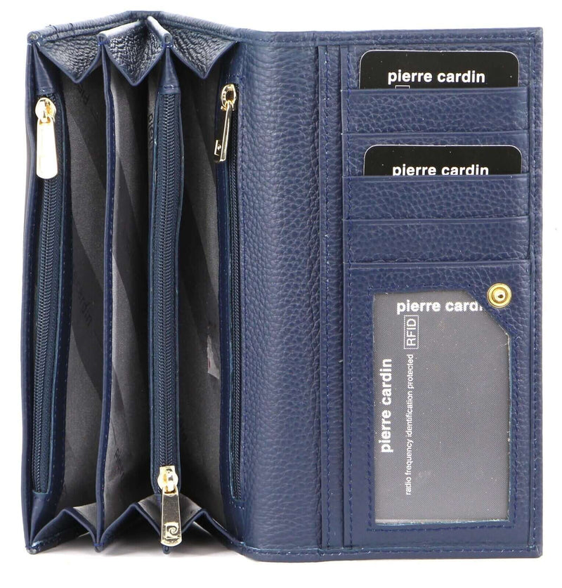 Load image into Gallery viewer, Pierre Cardin Ladies Womens Soft Italian Leather RFID Purse Wallet - Navy-0