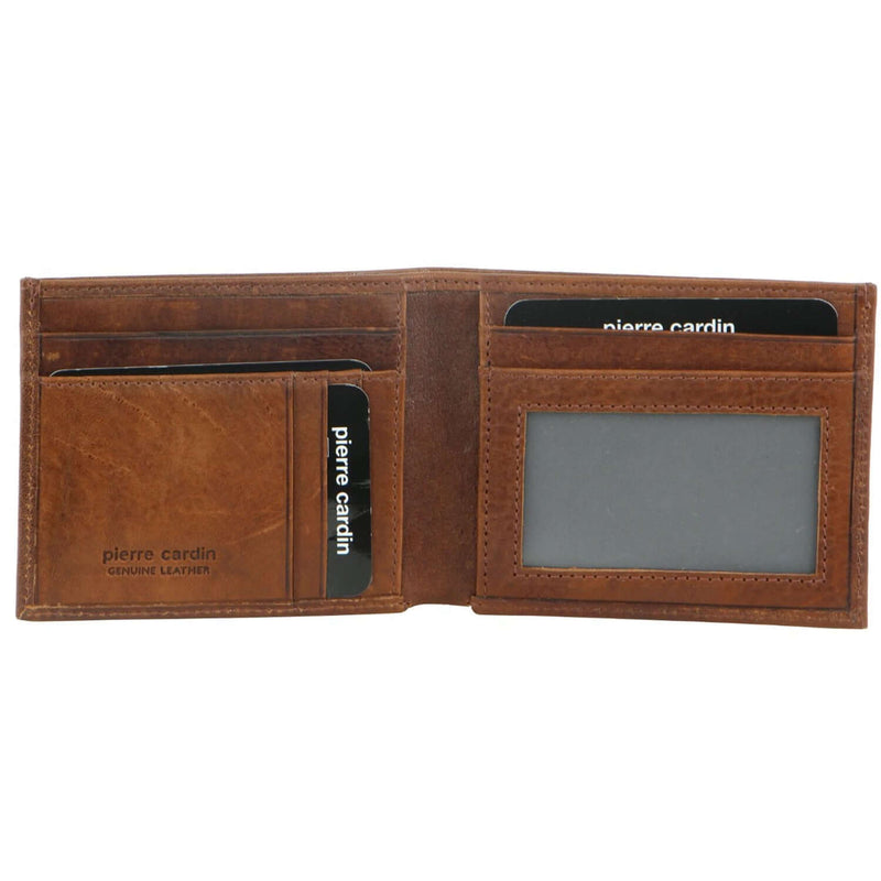 Load image into Gallery viewer, Pierre Cardin Mens Genuine Italian Soft RFID Bifold Slim Wallet - Cognac-1