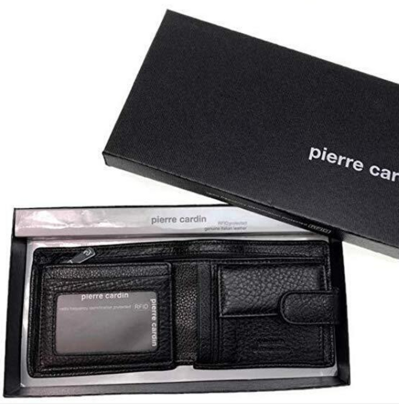 Load image into Gallery viewer, Pierre Cardin RFID Mens Wallet Bi-Fold Genuine Italian Leather w GIFT BOX - Black-3