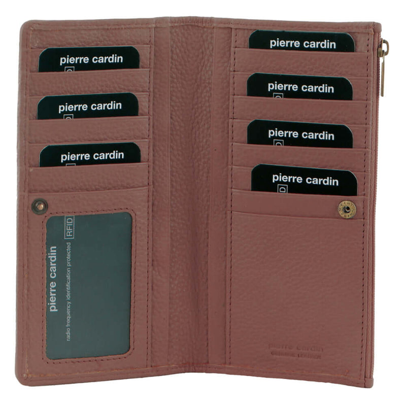Load image into Gallery viewer, Pierre Cardin Ladies Womens Soft Italian Leather RFID Purse Wallet in Casia Rose-0