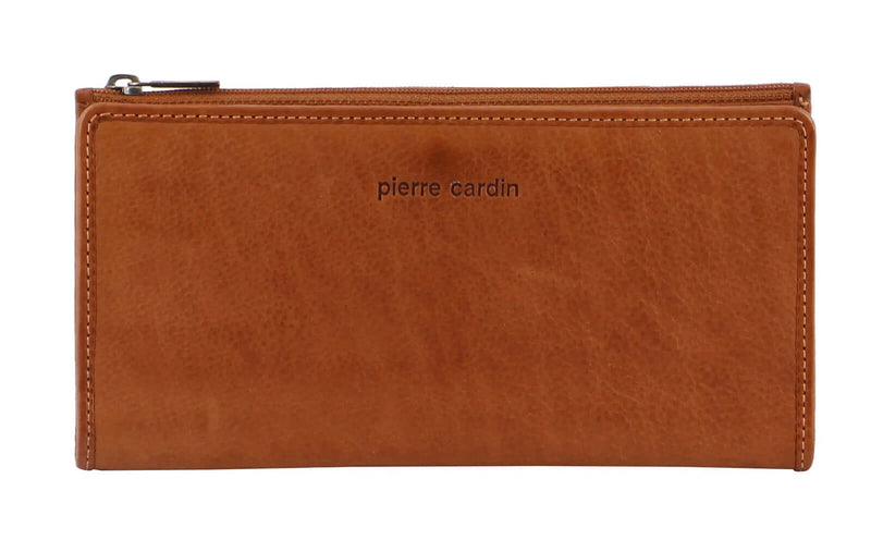 Load image into Gallery viewer, Pierre Cardin Womens Soft Italian Leather RFID Purse Wallet - Cognac-2