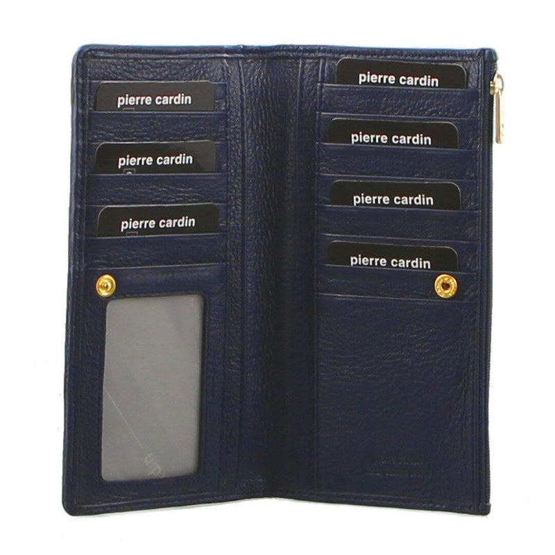 Load image into Gallery viewer, Pierre Cardin Ladies Womens Genuine Leather RFID Purse Wallet - Navy-1