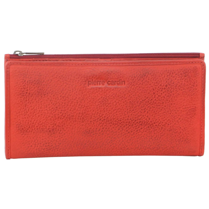 Load image into Gallery viewer, Pierre Cardin Womens Genuine Leather RFID Purse Wallet - Red-2
