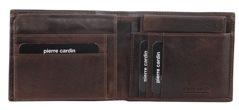 Load image into Gallery viewer, Pierre Cardin Mens Genuine Italian Leather Wallet Removable Coin Purse - Chocolate-3