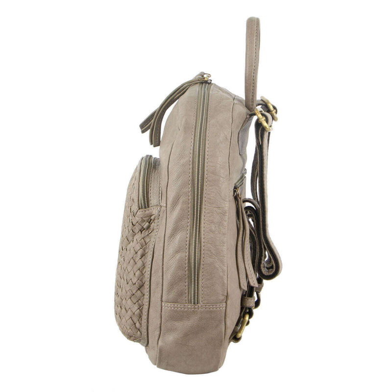 Load image into Gallery viewer, 3Pc Set Pierre Cardin Womens Woven Leather Backpack + Cross-Body Bags - Sky Blue-4