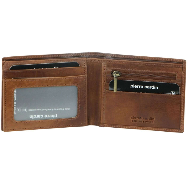 Load image into Gallery viewer, Pierre Cardin Mens Wallet RFID Blocking Genuine Italian Leather - Cognac-2