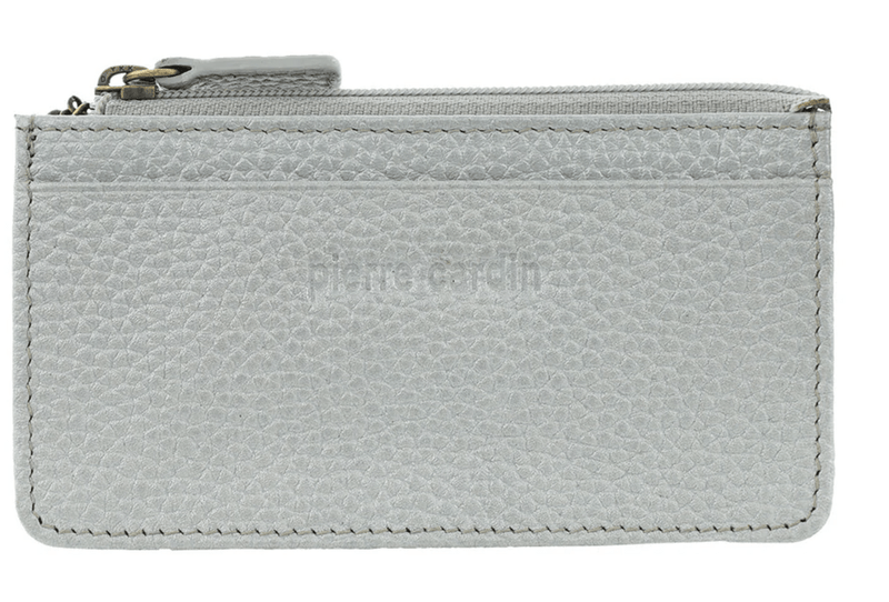 Load image into Gallery viewer, Pierre Cardin RFID Leather Coin Purse Wallet w/ Keyring in Silver-1