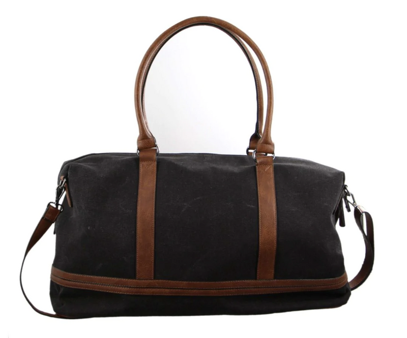 Load image into Gallery viewer, Pierre Cardin Canvas Overnight Bag Business Travel Luggage Weekend Duffle Unisex - Black-4