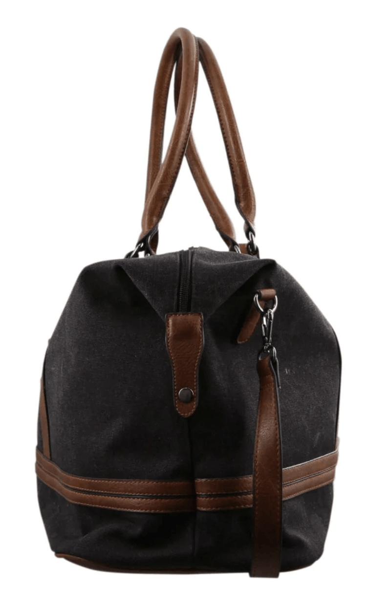 Load image into Gallery viewer, Pierre Cardin Canvas Overnight Bag Business Travel Luggage Weekend Duffle Unisex - Black-3