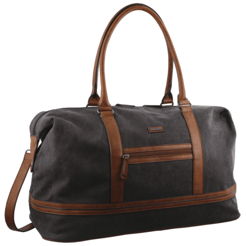 Load image into Gallery viewer, Pierre Cardin Canvas Overnight Bag Business Travel Luggage Weekend Duffle Unisex - Black-1