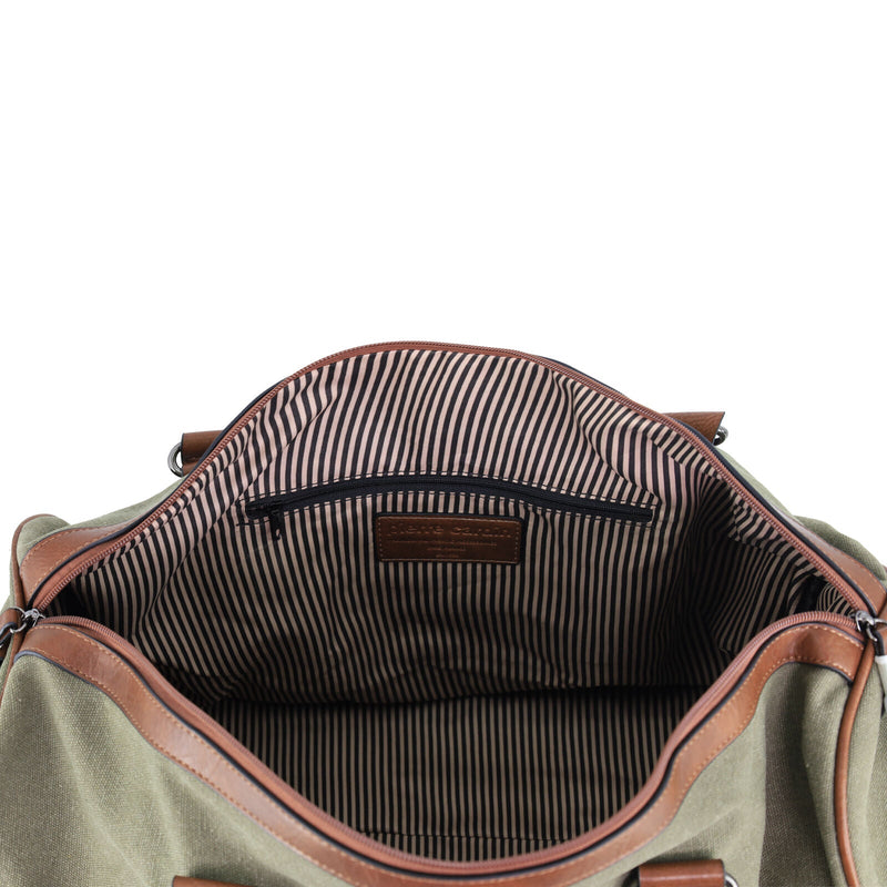 Load image into Gallery viewer, Pierre Cardin Canvas Mens Travel Bag Duffle Weekend Overnight Business Luggage - Brown-3