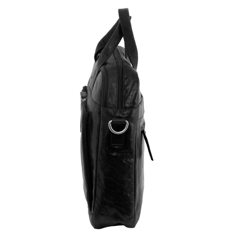 Load image into Gallery viewer, Pierre Cardin Messenger Bag Leather 15" Laptop Computer Business Crossbody Briefcase- Black-2