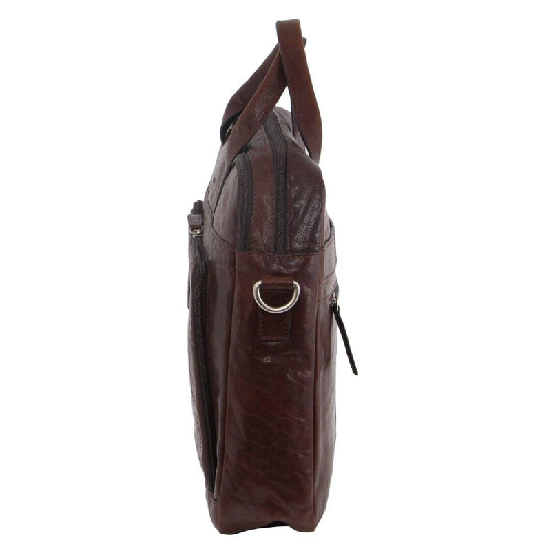 Load image into Gallery viewer, Pierre Cardin Messenger Bag Leather 15" Laptop Computer Business Crossbody Briefcase- Brown-1