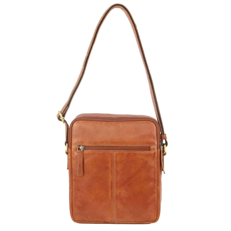 Load image into Gallery viewer, Pierre Cardin Italian Leather Tablet Bag Messenger Cross Body - Cognac-4