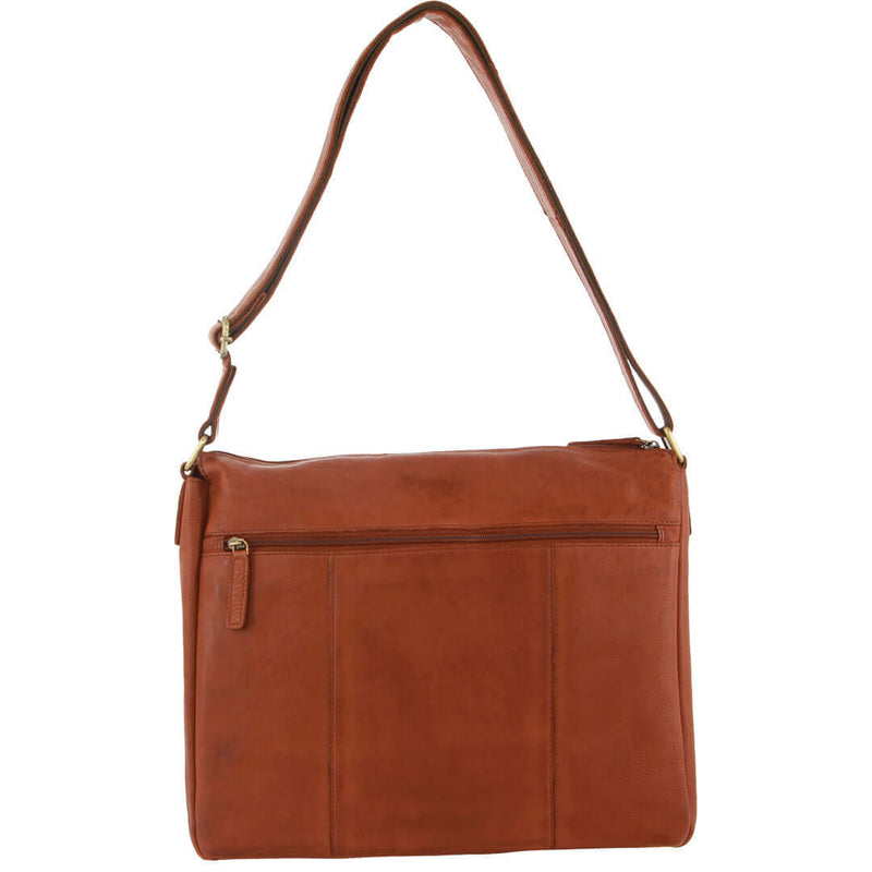 Load image into Gallery viewer, Pierre Cardin Leather Briefcase Bag Tote 13" Laptop Rustic Satchel Travel - Cognac-3