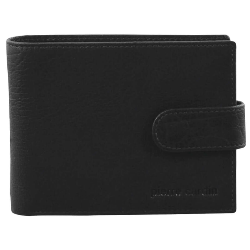 Load image into Gallery viewer, Pierre Cardin Mens Leather Wallet Flap Credit Card Slots RFID Protected - Black-0