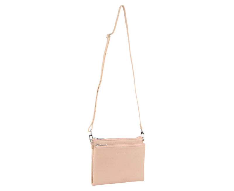 Load image into Gallery viewer, Pierre Cardin Ladies Cross Body Bag Leather Clutch Shoulder Sling Womens - Blush-1