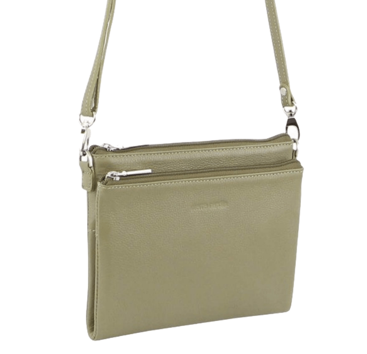 Load image into Gallery viewer, Pierre Cardin Ladies Cross Body Bag Leather Clutch Shoulder Sling Womens - Sage-1