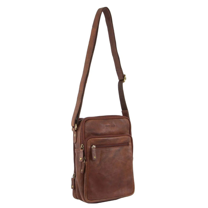Load image into Gallery viewer, Pierre Cardin Italian Leather Tablet Bag Cross Body Messenger - Chocolate-2