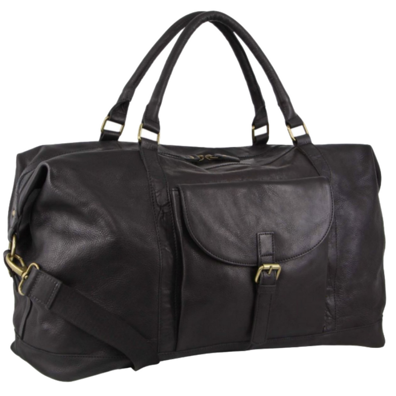 Load image into Gallery viewer, Pierre Cardin Mens Leather Business Overnight Bag Luggage Duffle Weekend Travel - Black-0