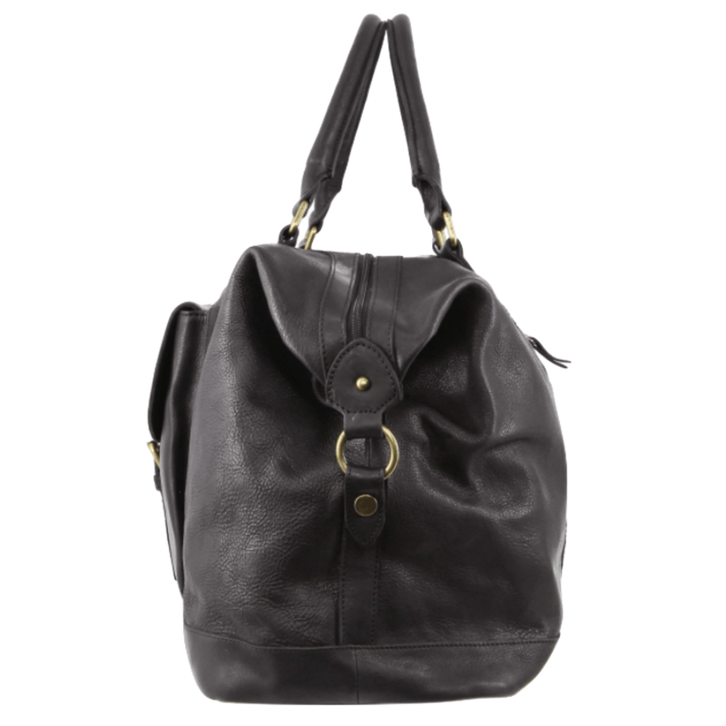 Load image into Gallery viewer, Pierre Cardin Mens Leather Business Overnight Bag Luggage Duffle Weekend Travel - Black-3